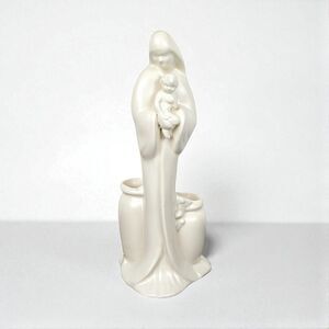 Vintage Haeger Pottery Madonna with Child: White Ceramic Planter